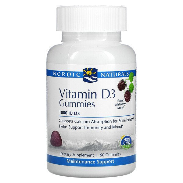 Nordic Naturals Vitamin D3 Gummies (Wild Berry) 60 Gummies