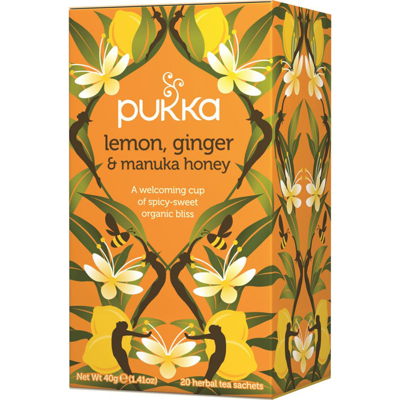 Pukka Tea Lemon, Ginger & Manuka Honey - 20 Fruit Tea Sachets